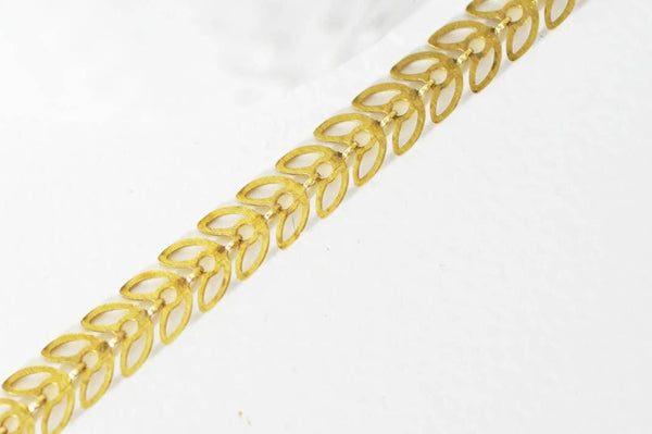 EP Chaine chevron laiton brut, fourniture créative,chaine bijou,chaine fantaisie,sans nickel, grossiste,6mm, x 1Mètre (G1278)