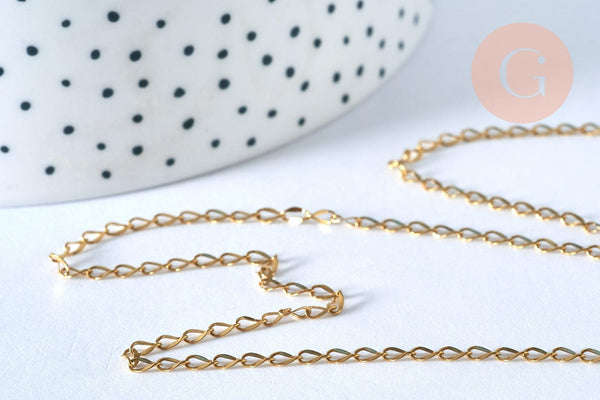 EP Chaine complète acier dorée 14k 2mm,45cm, x1 G3646
