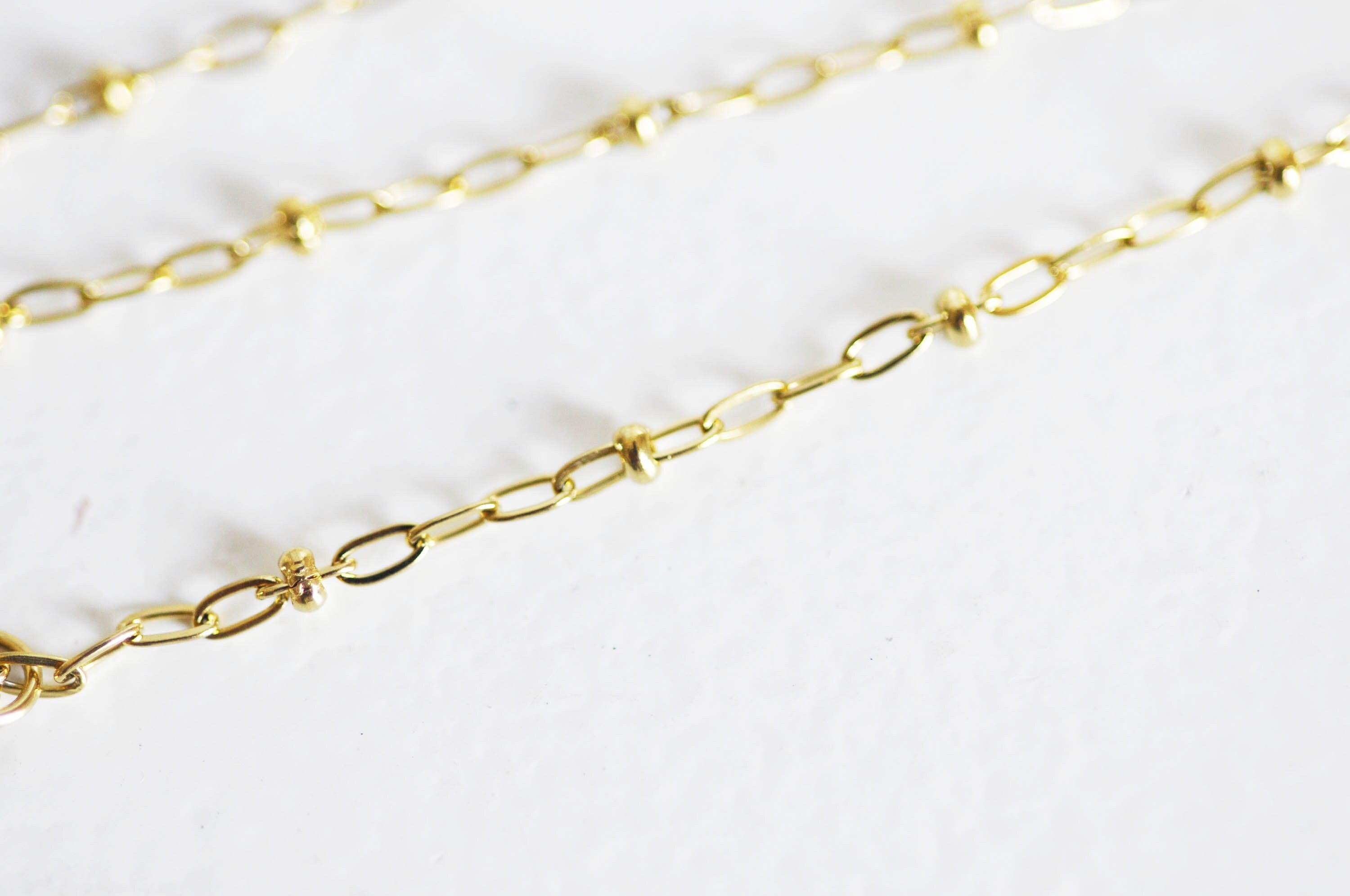 EP Chaine complète acier dorée 14k satellite,extension,chaine collier,sans nickel,chaine complète,2mm,46.2cm, x1 G1920