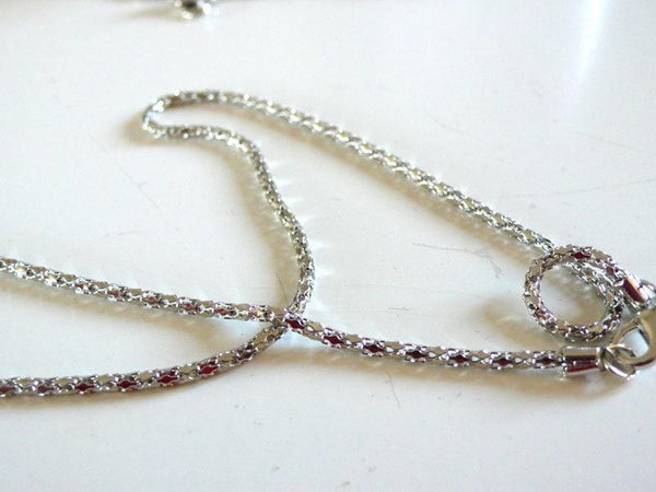 EP Chaine complète fantaisie acier dentelle, chaine collier,chaîne argent, création bijoux,chaine argent,sans nickel, 40cm-G502