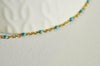 EP Chaine dorée 14 carats fantaisie acier inoxydable résine bleu 1.5mm, x1 metre (G1417)