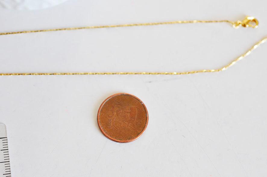 EP Chaine dorée 18k très fine,chaine qualité,chaine collier, création bijoux, chaine complète,chaine dorée,1 mm, 45cm , x1,G393