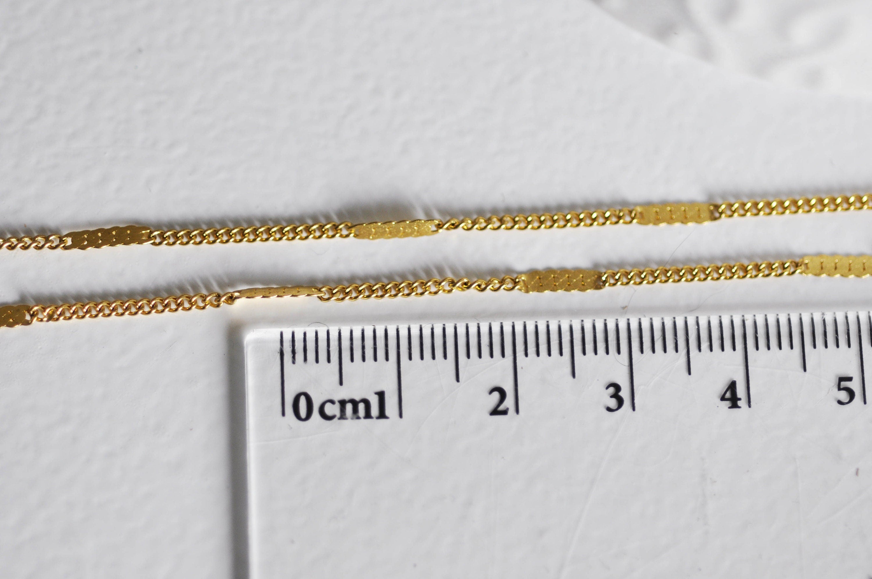 EP Chaine fine dorée fantaisie laiton doré 14K avec fermoir,2mm, 45cm-G0644