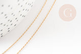 EP Chaine fine dorée gold-filled 14K 1.02mm/45cm, chaine collier avec fermoir création bijoux, x1 (G9238)