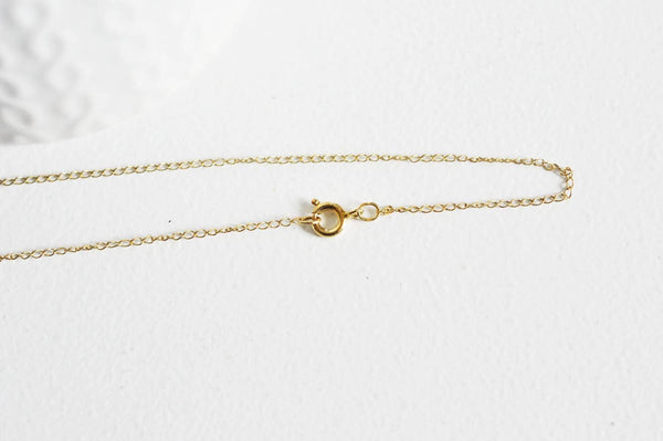 EP Chaine fine dorée gold-filled 14K, fchaine collier, création bijoux, chaine complète,chaine plaqué or,1.5 mm, 41cm-G1155