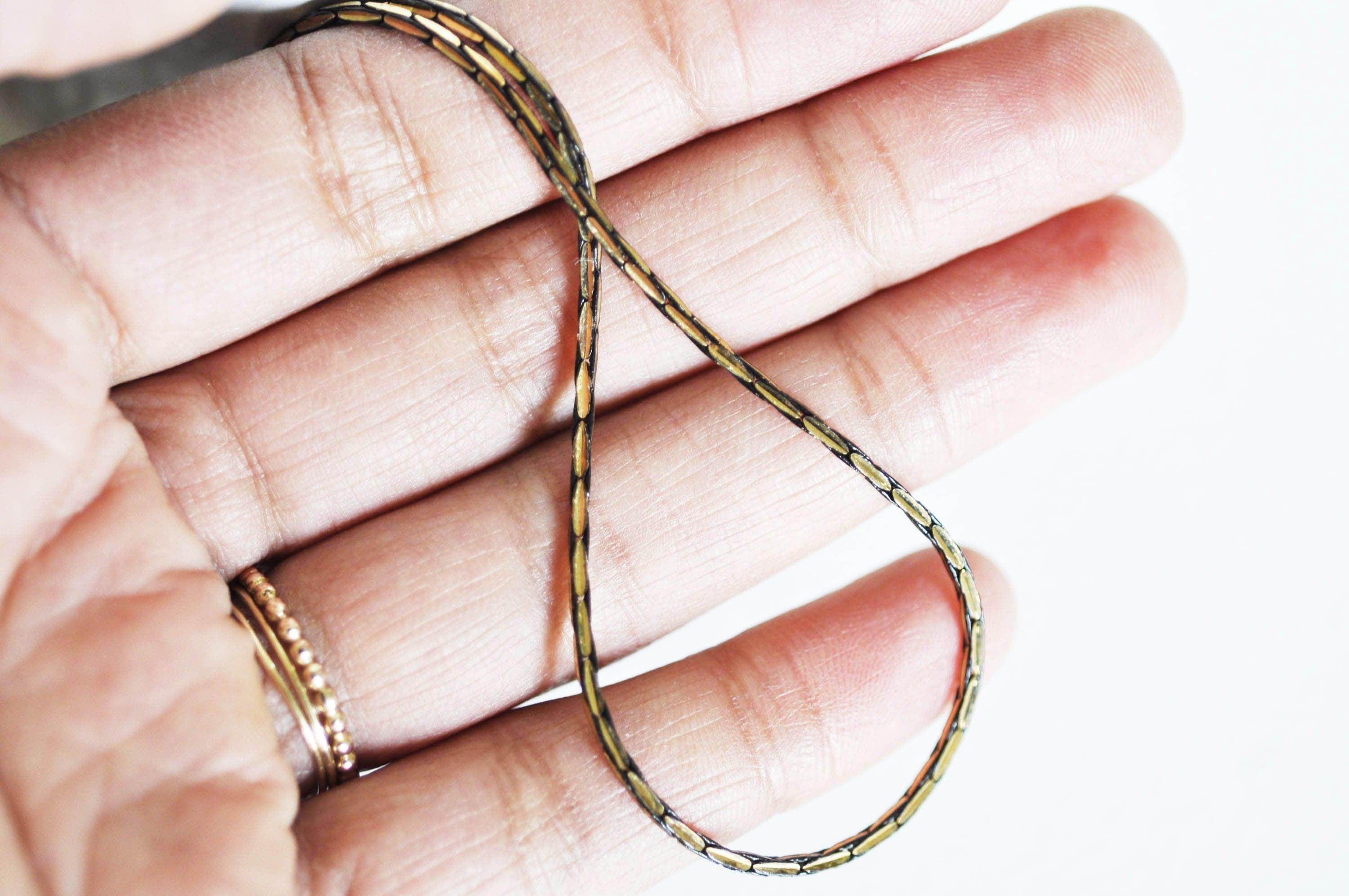 EP-Chaine serpent vieil or laiton brut 1.7mm, 1 metre G5357