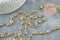 EP Chaines Rondes perles pampille verre laiton doré 13x6.5mm, x1 mètre G8181