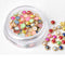 EP Charm à coller imitation Perle nacrée et zamac doré, fournitures à coller pour décorer pierres et bijoux,4-5mm, la boite