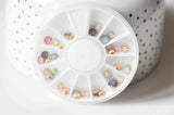 EP Charm à coller imitation Pierre et zamac doré 4-5mm, x1 boite (G4229)
