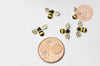 EP-Charm à coller zamac doré abeille émaillée 13.5mm, x 5 (G4752)