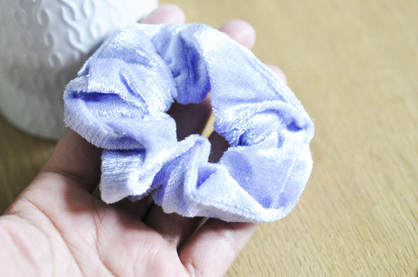 EP Chouchou scrunchy cheveux Velours violet lilas, accessoires cheveux, élastique cheveux, accessoire capillaire, décoration cheveux G5076