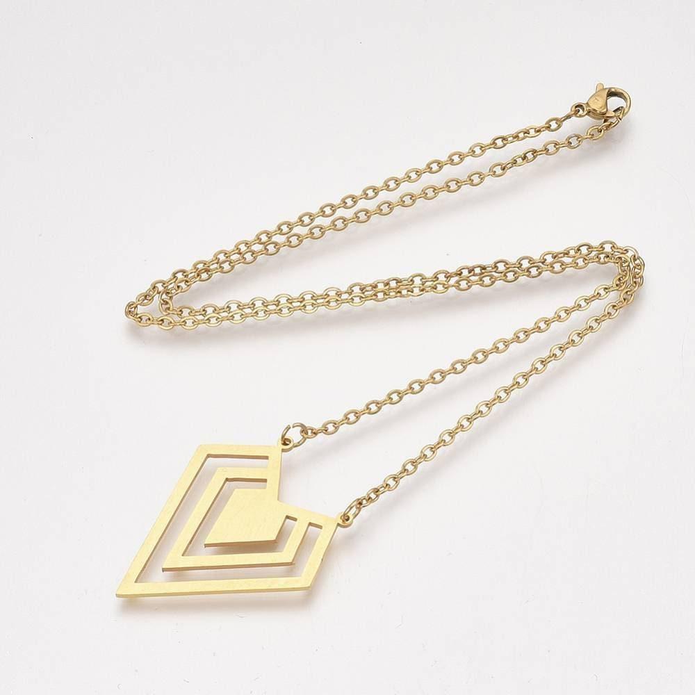 EP Collier acier doré 14k diamant,chaine fantaisie,chaine collier,sans nickel,collier cadeau st Valentin,acier doré,45cm G4936