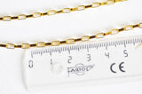 EP Collier acier doré 18k maille rectangle,chaine qualite,création bijoux,chaine complète,acier inoxydable,4x2mm,chaine complète-G1757