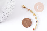 EP Collier croissant de lune émail cœur multicolore acier 304 inoxydable doré 45cm, idée cadeau femme x1 G8801