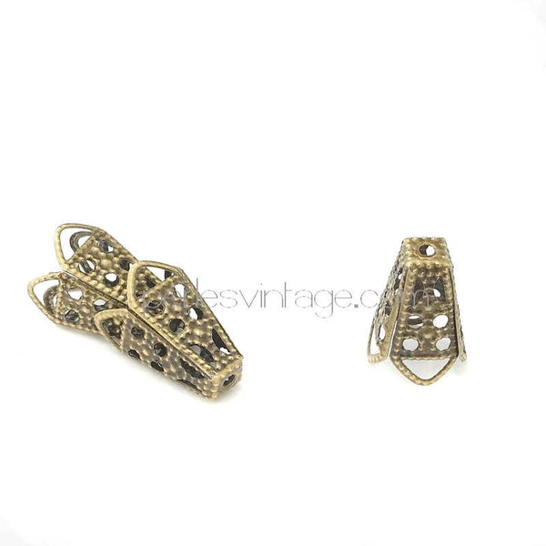 EP Cônes métal bronze filigrane, x10 (G1956)