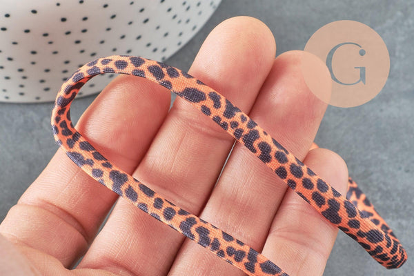 EP-Cordon nylon élastique Léopard marron noir 5mm x1mètre (G4383)