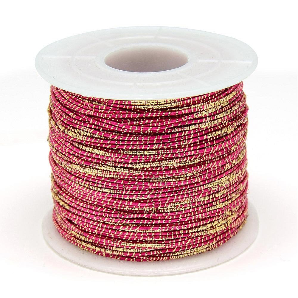 EP Cordon rose foncé or, fabrication bijoux,création bijoux,ruban mariage,fourniture créative, scrapbooking, 1.5mm, longueur 1 mètre-G1170