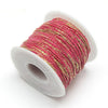 EP Cordon rose foncé or, fabrication bijoux,création bijoux,ruban mariage,fourniture créative, scrapbooking, 1.5mm, longueur 1 mètre-G1170