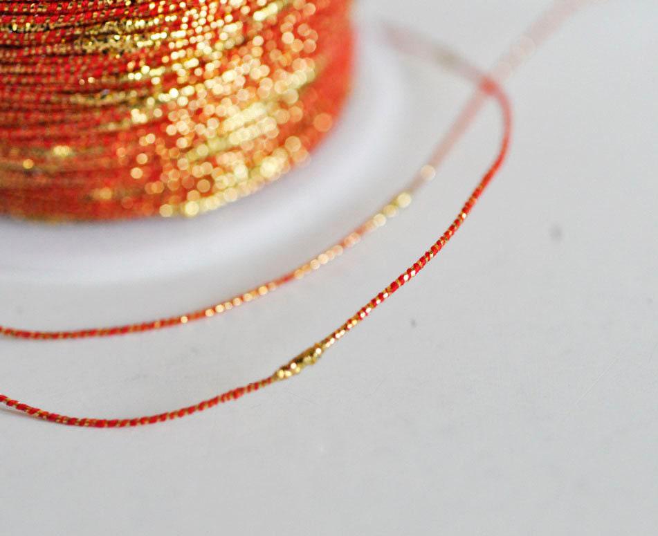 EP Cordon rouge or, fabrication bijoux, création bijoux,ruban mariage,fourniture créative, scrapbooking, largeur 1.5mm, longueur 1 mètre-G1489