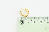 EP Créoles laiton doré 18k Feuille zircon cristal blanc bijoux doré, oreille percée, cadeau anniversaire,paire boucles cristal, 13.5mm,G3150
