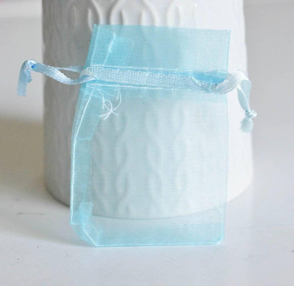 EP ÉPUISÉ Pochette bijou organza bleu turquoise,rangement bijoux, pochette cadeau organdi pochon bijou,pochette tissu,7cm, les 5,G1779