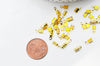 EP Embouts corde métal doré pincer,fournitures créatives,fournitures dorées,création bijoux,finition ruban,finition chaine,x 50, 8mm G4768
