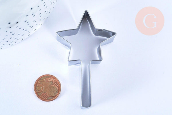 EP Emporte-pièce baguette magique, Moule patisserie, emporte-pièce en acier inoxydable pour gateau et loisirs créatifs,7.4cm, x1 G4997