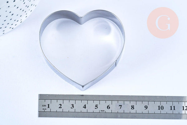 EP Emporte-pièce coeur, Moule patisserie, emporte-pièce en acier inoxydable pour cuisine gateau et loisirs créatifs,6.9cm, x1 G4993