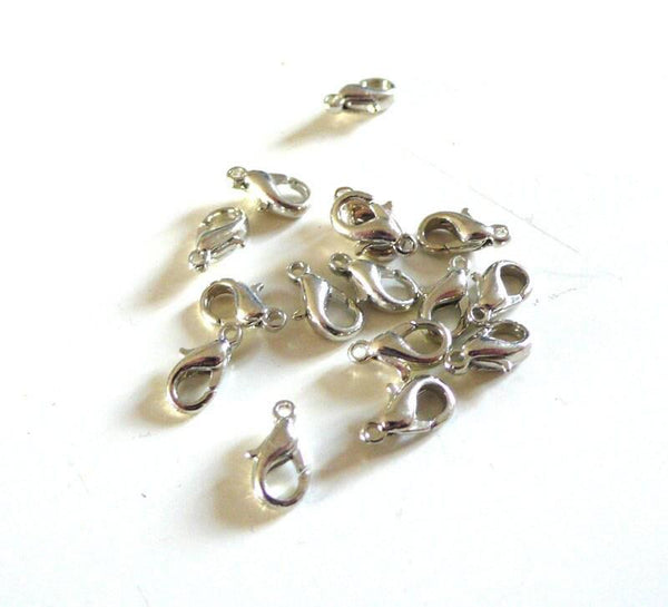 EP Fermoirs mousquetons platine 10mm, x50 (G1415)