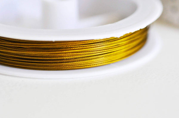 EP Fil nylon 2m métallique acier doré 0,6mm G3791