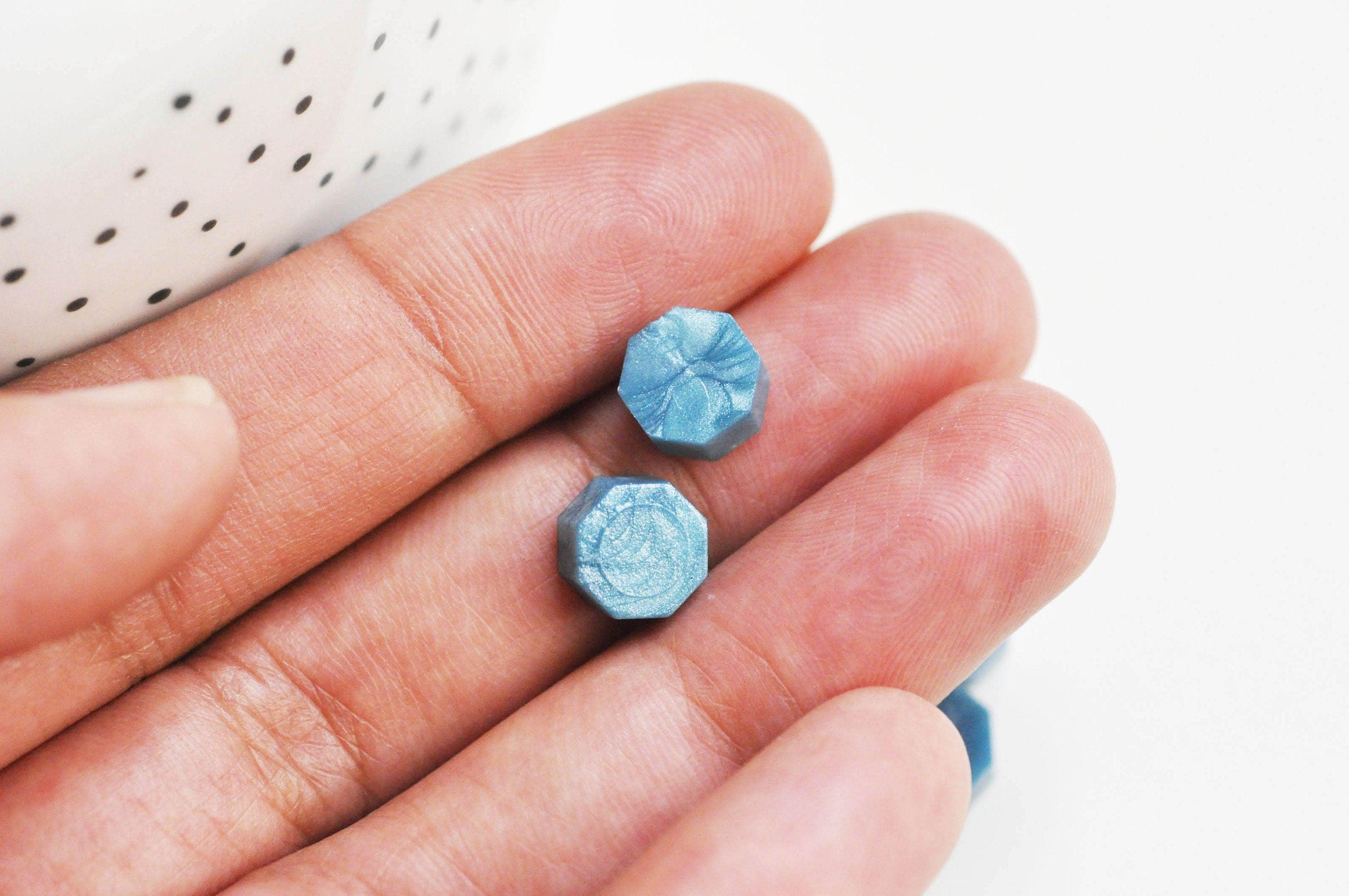 EP Granulés cire bleu nacré à cacheter, fourniture pour création sceaux personnalisés pour sceaux et invitations de mariage DIY, les 100 G3509