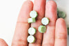 EP-Granulés cire vert clair nacré à cacheter, fourniture création de sceaux personnalisés pour sceaux et invitations de mariage, les 100 G6728