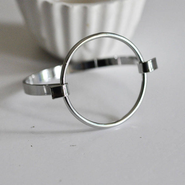 EP Manchette jonc minimaliste argenté or blanc 50mm, x1 (G6589)