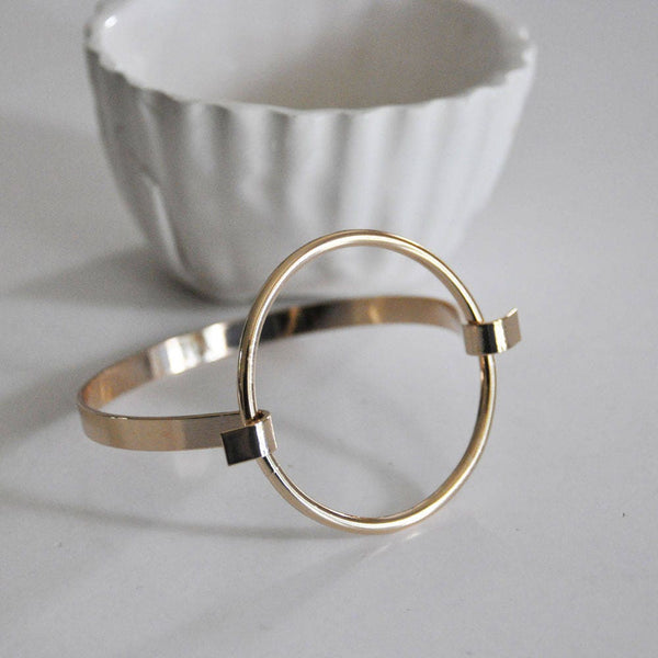 EP Manchette jonc minimaliste or rose, fournitures créatives, bracelet or rose, création bijoux, bijou géométrique, 50mm