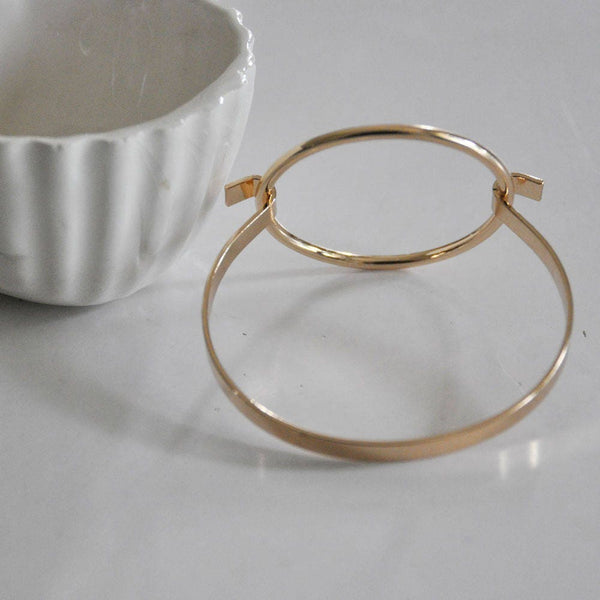 EP Manchette jonc minimaliste or rose, fournitures créatives, bracelet or rose, création bijoux, bijou géométrique, 50mm