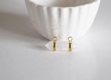 EP OFF Pendentif Pointe support doré double anneau cristal transparent