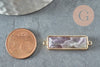 EP-Pendentif Connecteur rectangle améthyste naturelle laiton doré 34mm,x1 G3935