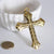 EP Pendentif Grande Croix métal doré , fournitures créatives, pendentif doré, croix dorée, fabrication bijoux,7.5cm,G2368