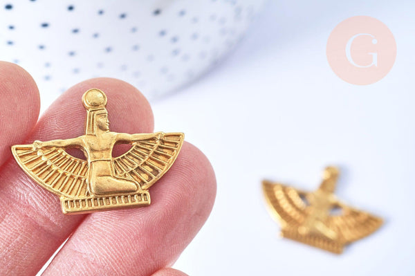 EP-Pendentif Horus égypte laiton brut 30mm non percé, x1 (G6506)
