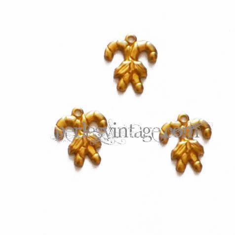 EP-Pendentif Sucres d'orge croisés en laiton, x1, G7524