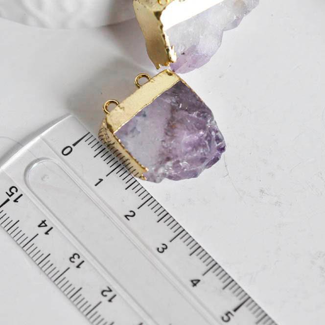 EP-Pendentif améthyste brute naturelle violette 20mm-G0787