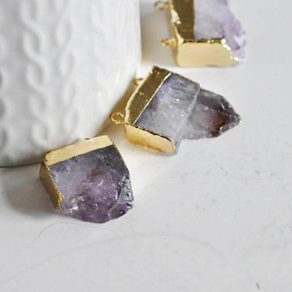 EP-Pendentif améthyste brute naturelle violette 20mm-G0787