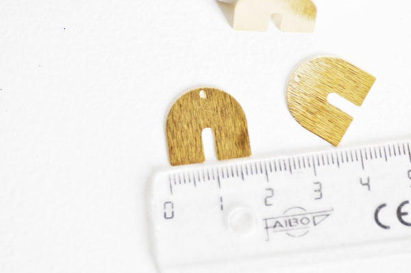 EP Pendentif arc demi-cercle U laiton brut brossé 16mm,x 2-G1731