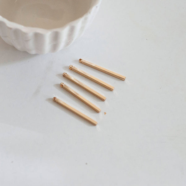 EP Pendentif barre rectangulairelaiton doré 14K, fournitures créatives, perles plaquée or, apprêt doré,création bijoux,24mm,x 10