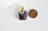 EP Pendentif bouteille parfum améthyste naturelle,pendentif pierre naturelle,pendentif collier,pendentif améthyste Naturelle,33mm, x1,G2791