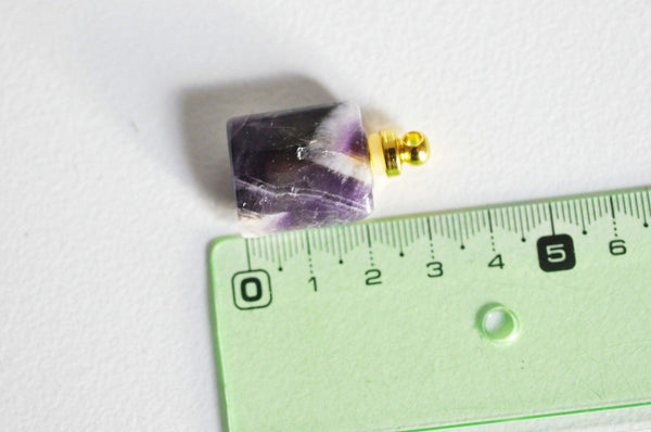 EP Pendentif bouteille parfum améthyste naturelle,pendentif pierre naturelle,pendentif collier,pendentif améthyste Naturelle,33mm, x1,G2791