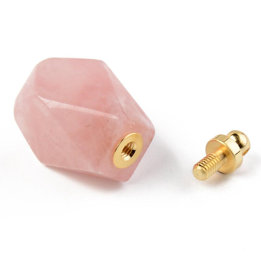EP -Pendentif bouteille parfum pierre, pendentif pierre naturelle,33mm, x1 G3929