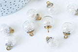 EP Pendentif bulle verre transparent cristal 22mm, x1 (G5709)