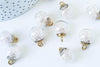 EP Pendentif bulle verre transparent cristal 22mm, x1 (G5709)