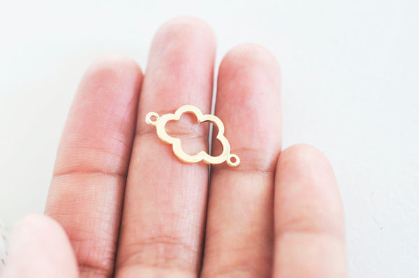 EP Pendentif connecteur nuage doré 16K, connecteurs laiton, pendentif enfance,création bijoux,apprêts dorés,16mm, x1 G5002